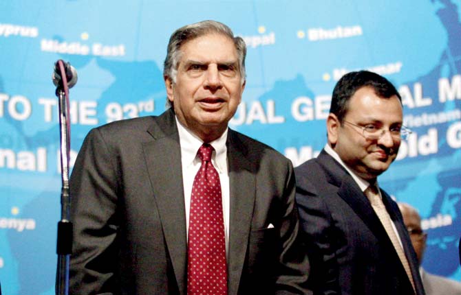 In a surprise move, Ratan Tata has replaced Cyrus Mistry as chairman of Tata Sons. Pic/PTI