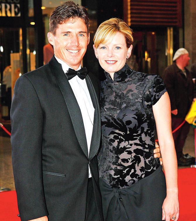Brad Hogg with ex-wife Andrea. Pic/Getty Images