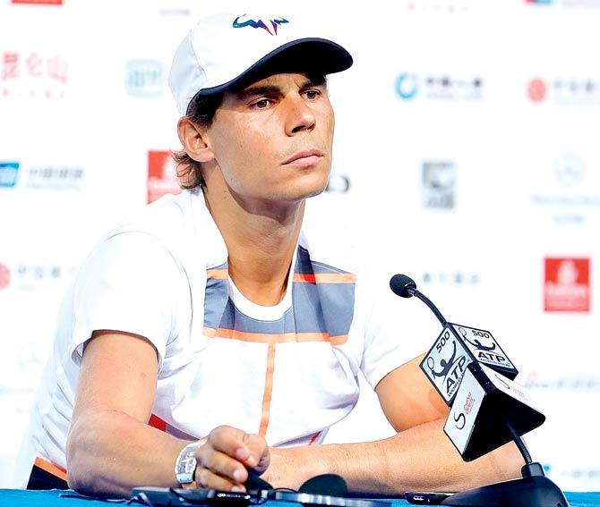 Rafael Nadal attends a press conference on day two of the China Open yesterday. Pic/Getty Images