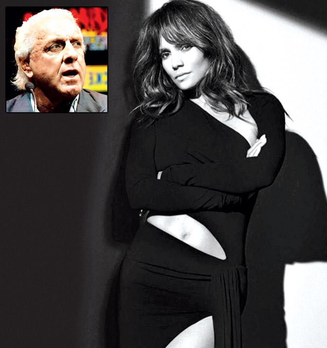Halle Berry and (inset) Ric Flair. Pics/Getty Image