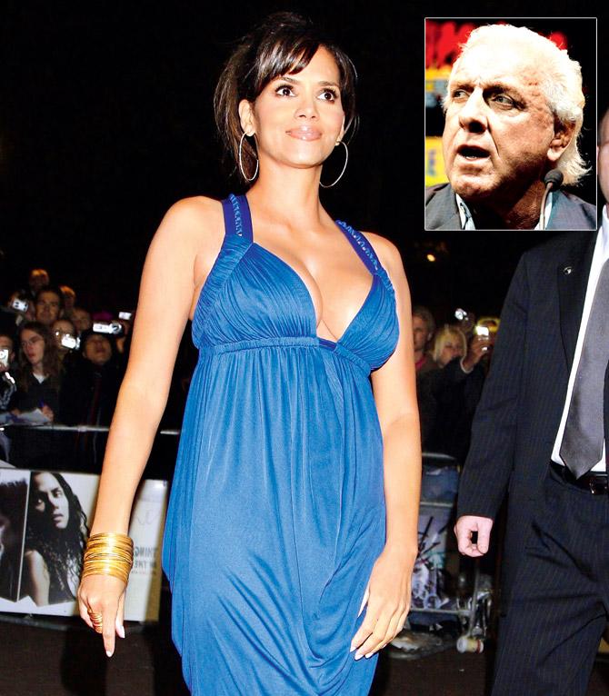 Halle Berry and (inset) Ric Flair