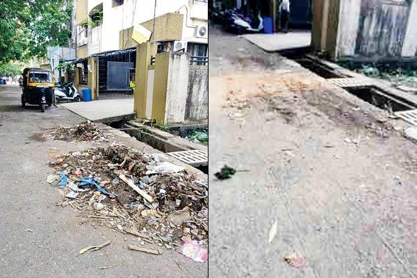 (From left) AâÂu00c2u0080Âu00c2u0088photograph of garbage strewn near Apex Hospital in Borivli West uploaded by Satyam Goradia on October 8; and a picture uploaded by the BMC of the spot that was cleared the same day