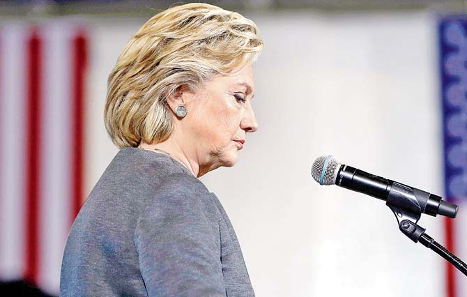 Hillary Clinton addressing an election rally