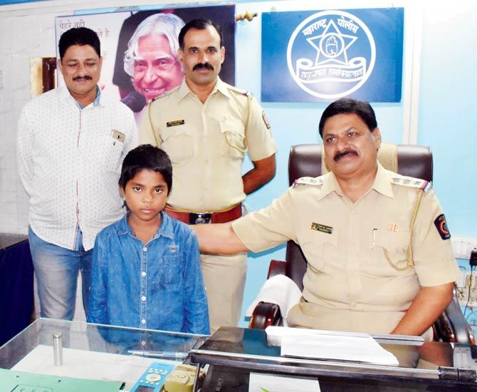Jharkhand native Devkumar Noniya (10) after being rescued by Bazarpeth police