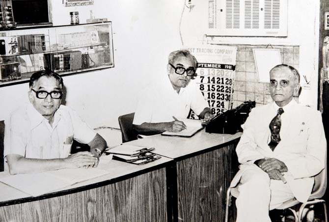 At the 1934-established Philips dealership Jamnadas Rutonsi store (left to right): Dhirshi Jamnadas, Ajit Rutonsi and Jamnadas Rutonsi. Pic/courtesy Dipika Asher