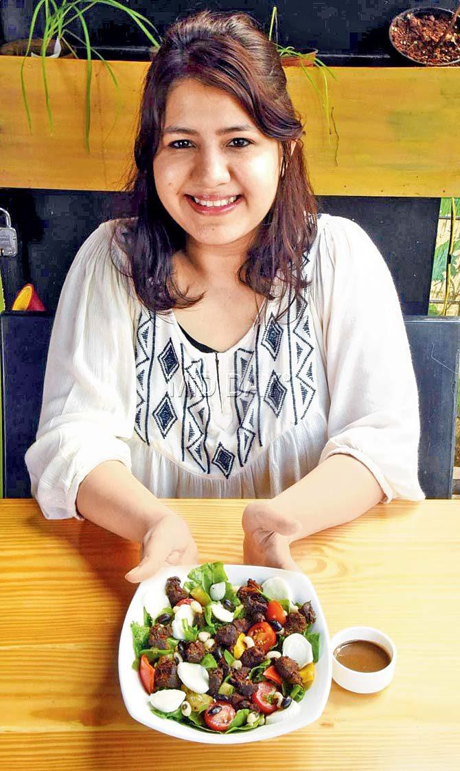 Karishma Dalal with The Goan Salad. Pic/Nimesh Dave