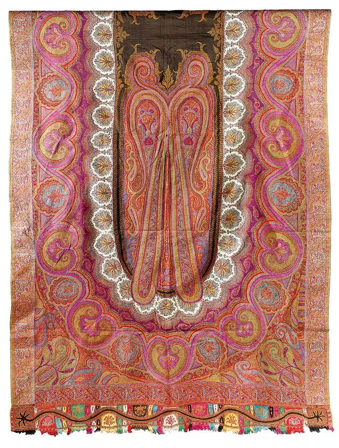 A handwoven Pashmina long shawl from Kashmir