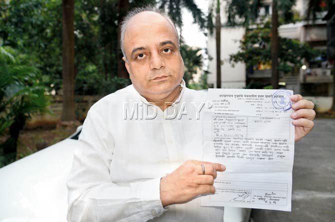 Mahesh Tanna received the letter on Tuesday. Pic/Suresh Karkera