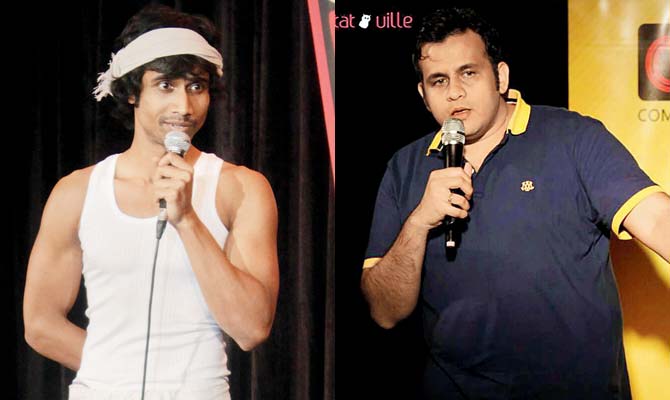 Hijas Moosa, organiser and  stand-up comic (right) Mandar Bhide