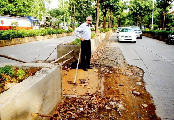 This stretch at Matunga was left in a mess soon after it was dug up for laying cables