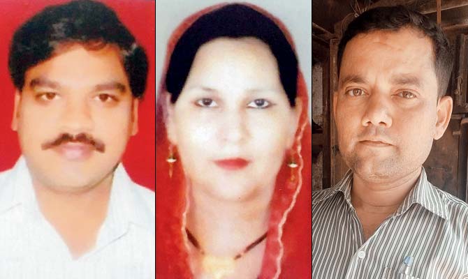 Mehmood Akhtar Shaikh and his wife Afsana duped their neighbour Mohammad Mohsin Khan (extreme R), who is the complainant in the case, and several others