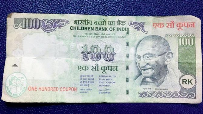 The fake note that Megha ended up with. Spot the differences!