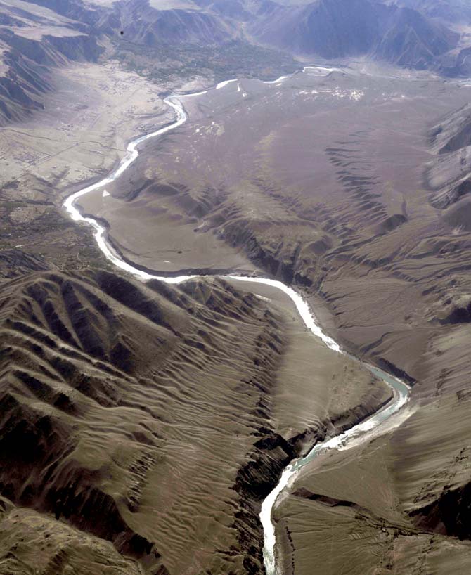 The dam is to be constructed in PoK over the Indus river, seen here in Ladakh. PIC/AFP