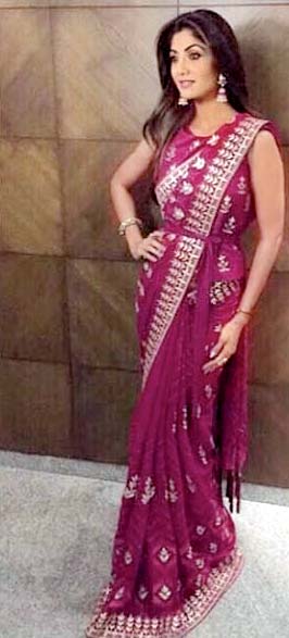 Shilpa Shetty sports an Anita Dongre gottapatti sari