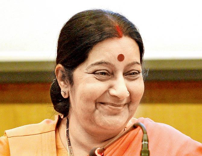 External Affairs Minister Sushma Swaraj. Pic/AFP