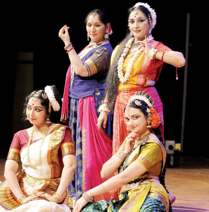 (Clockwise from left) Uma Dogra (Kathak), Ranjana Gauhar (Odissi), Deepika Reddy (Kuchipudi) and Gopika Varma (Mohiniattam) will present Tejasa Women of Ramayana