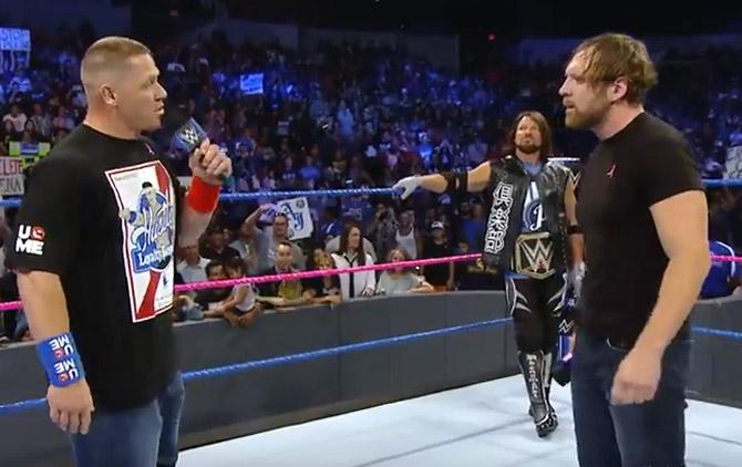 John Cena, AJ Style and Dean Ambrose