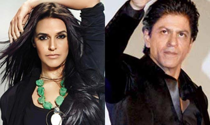 Neha Dhupia and Shah Rukh Khan