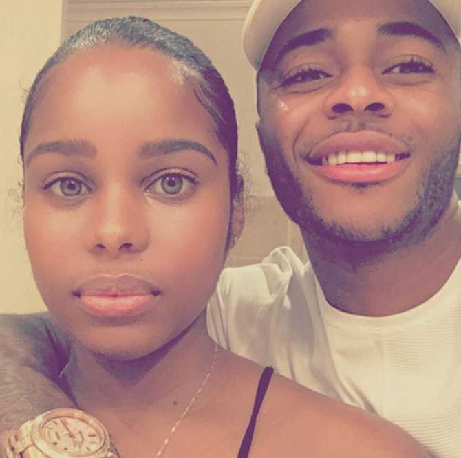 Raheem Sterling and his girlfriend Paige Milian