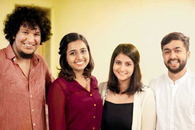 The Mpower.chat team (Left to right: Hrushikesh Mande, Chantelle Menezes, Nameer Khan, KG Abhishek)