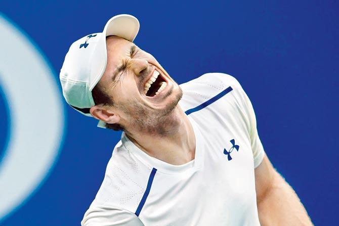 Andy Murray of Great Britain during his third round match against Marcel Granollers of Spain in the US Open
