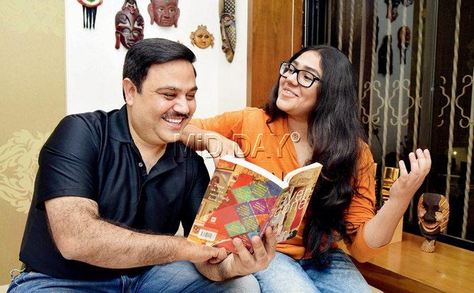 While author Ravi Subramanian began his writing career at the age of 36, his daughter Anusha released her first book, Heirs of Catriona, when she was 12 years old. PIC/SHADAB KHAN 