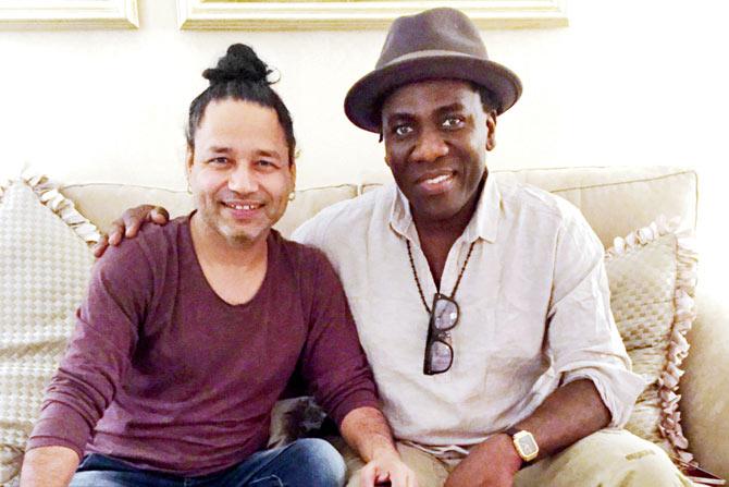 Kailash Kher (left) with Richard Bona during their recent meeting