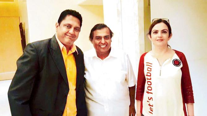 Sanjay B Jumaani with Mukesh and Nita Ambani