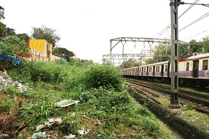 Locals informed the railway police after spotting the skeleton in the bushes. PIC/Rajesh Gupta 