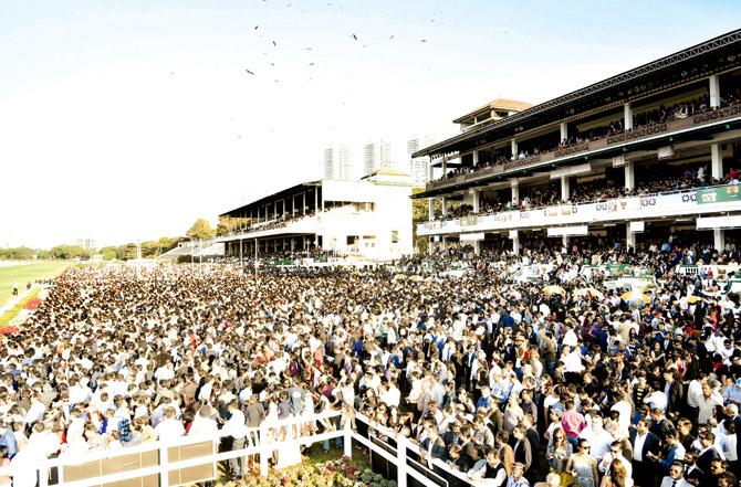 Crowds at Mahalaxmi Racecourse on Derby day
