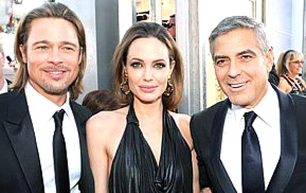 Brad Pitt, Angelina Jolie and George Clooney 