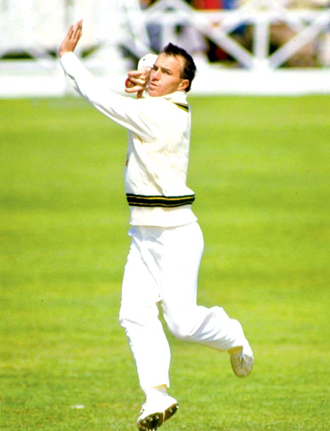 Greg Matthews (above) trapped Maninder Singh lbw to tie the 1986 Chennai Test
