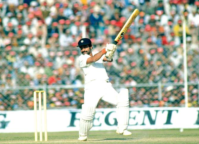 Gundappa Viswanath scored 124 in the first innings vs West Indies in 1979