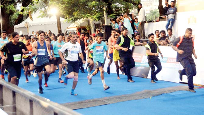 Participants at a marathon held earlier in the city
