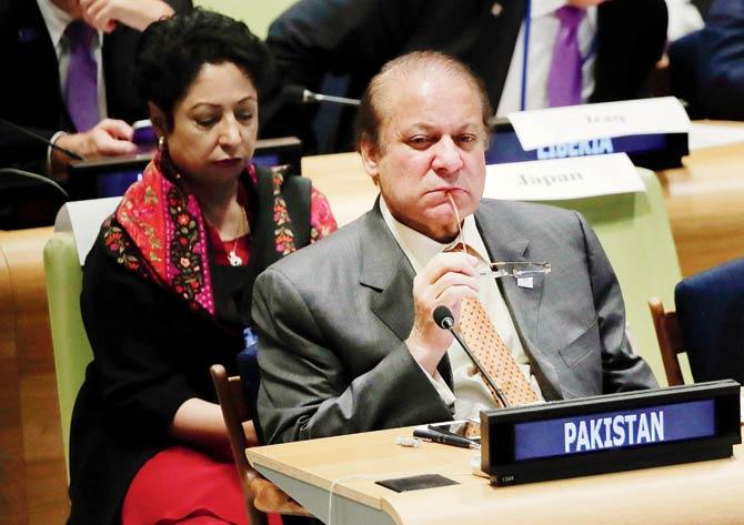 Prime Minister Nawaz Sharif attends a Leader’s Summit during the 71st session of the UNGA on Tuesday. Pic/AP