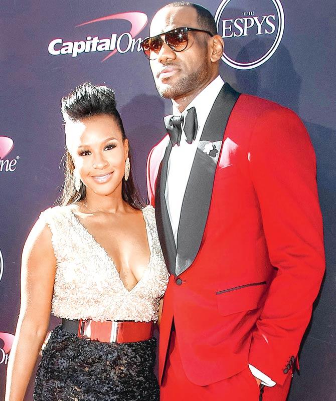 NBA star LeBron James with wife Savannah