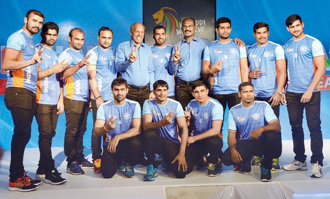 The Indian kabaddi team will look to defend its third title when the  World Cup kicks off in Ahmedabad next month. PIC/SATEJ SHINDE
