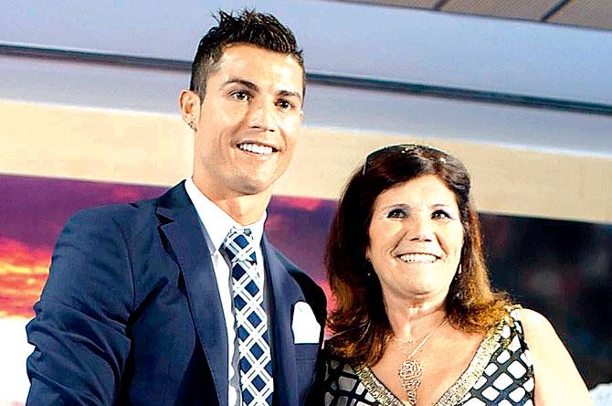 Cristiano Ronaldo with mother Dolores Aveiro