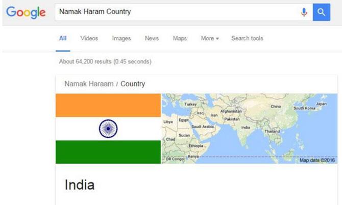 Namak Haram Google Pakistan