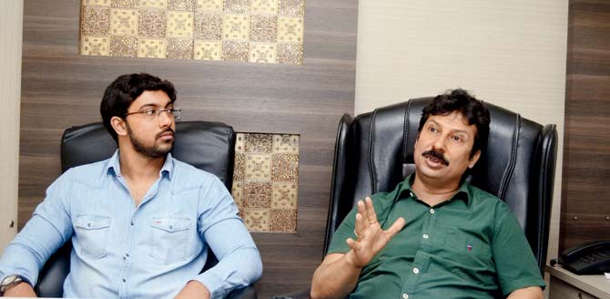 Sumit Chakraborthy and his son Akash at their office. Pic/ Sneha Kharabe