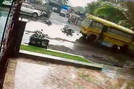 Mumbai: School bus hits biker, speeds off without stopping to help