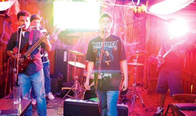 Mumbai-based band Eargasm during a gig at 3 Wise Monkeys
