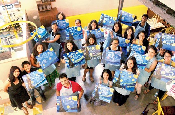 A Bombay Drawing Room painting party held at Chaayos, Lower Parel