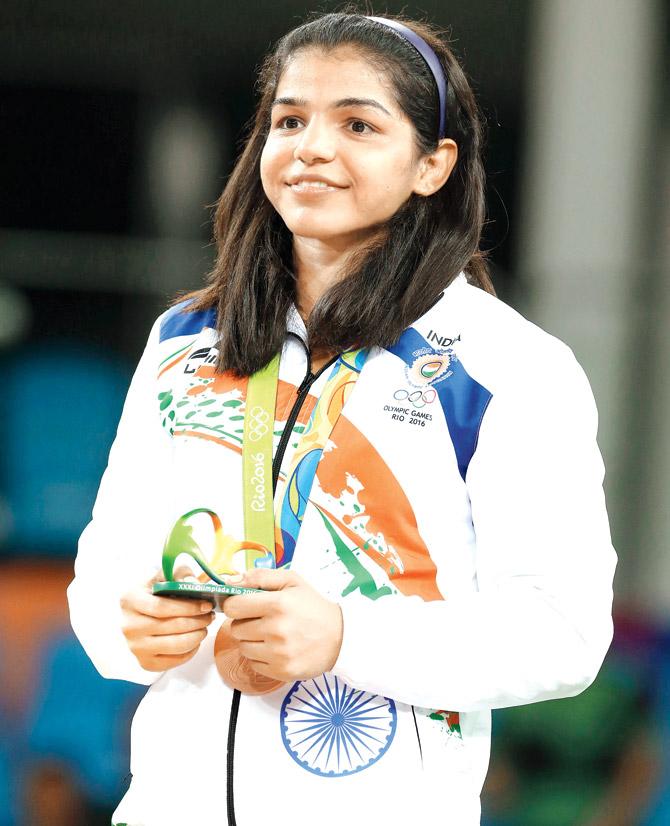 Sakshi Malik during the Rio medal ceremony. Pic/Getty Images