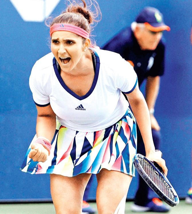 Sania Mirza exults during her women