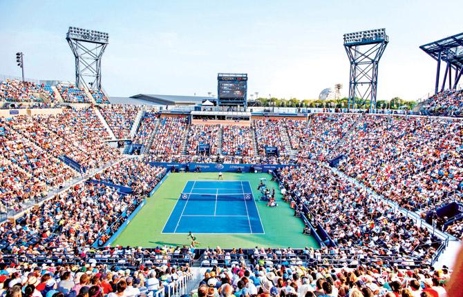 A general view of an US Open match played at the Armstrong Stadium in New York last year. Pic/AFP