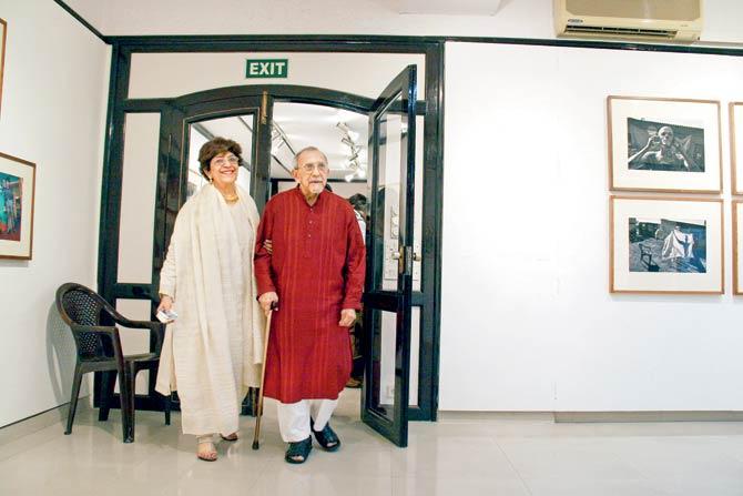 Amal Allana with her father Ebrahim Alkazi