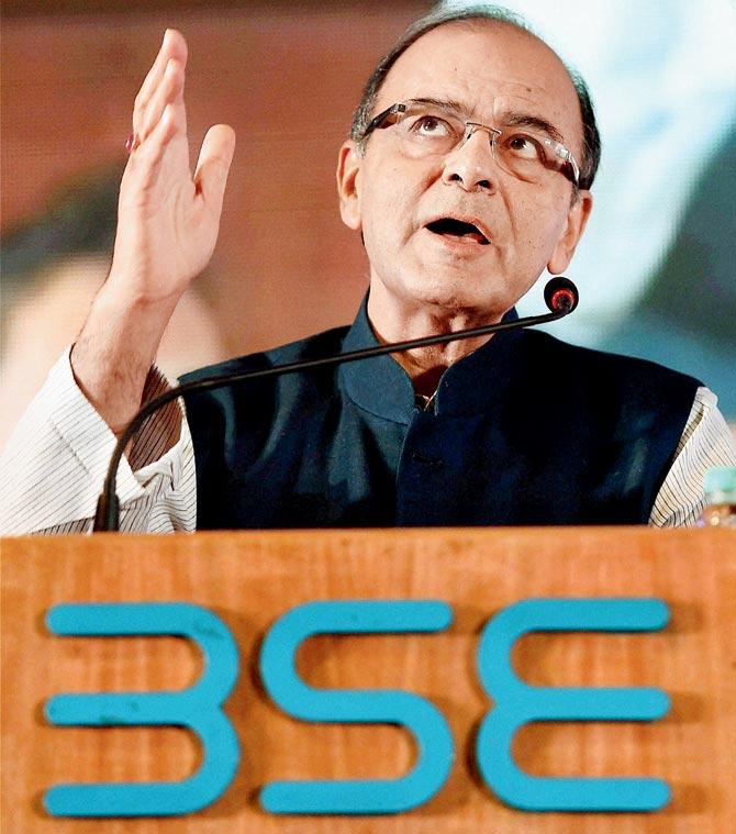 Union Finance Minister Arun Jaitley speaks at a conference in the city, recently