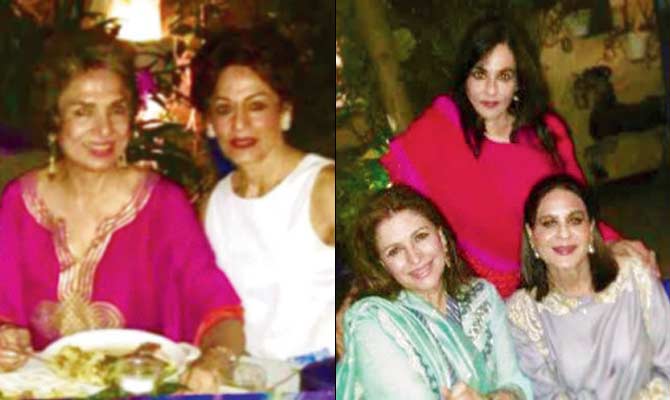 Bina Ramani and a friend, and Dilshad Sheikh (in green) with other guests