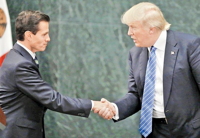Trump met the Mexican president on Thursday. Pic/AFP